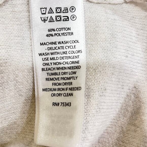 Tahari Ivory Gray Mock Turtleneck Tunic Sweater Pockets Zipper Detail Womens SM - Picture 8 of 9